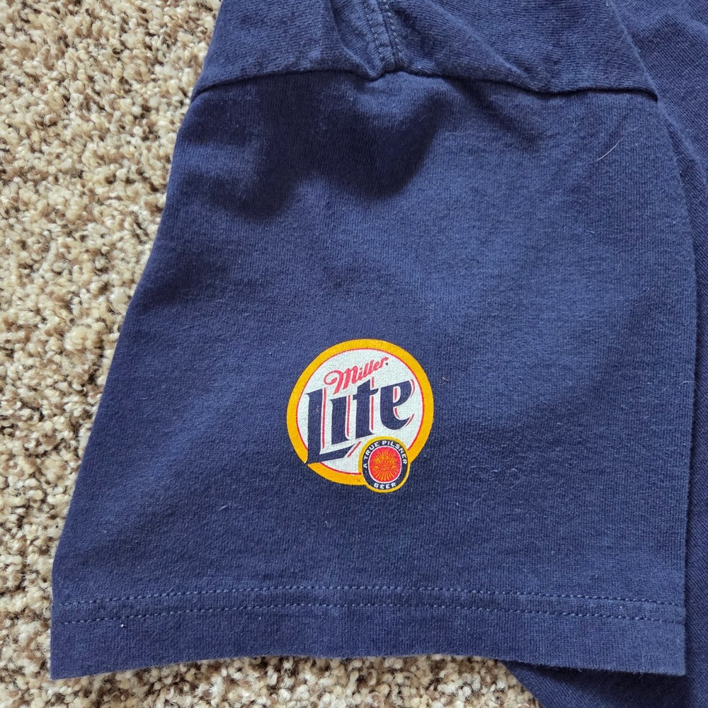 Vintage 2001 Super Bowl XXXV T-Shirt Ravens Giants Miller Lite Navy XL Tampa FL - Picture 8 of 8